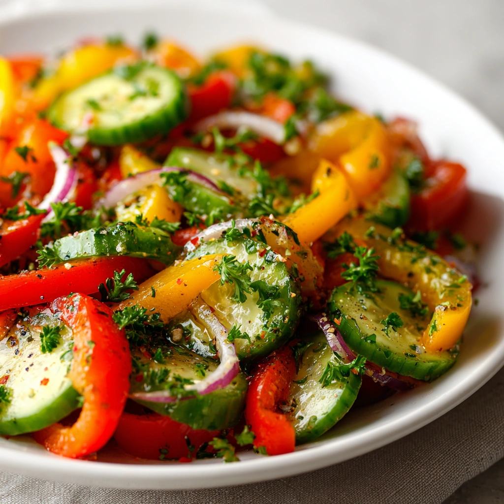 Refresh Your Meal with This Cucumber Sweet Pepper Salad Today!