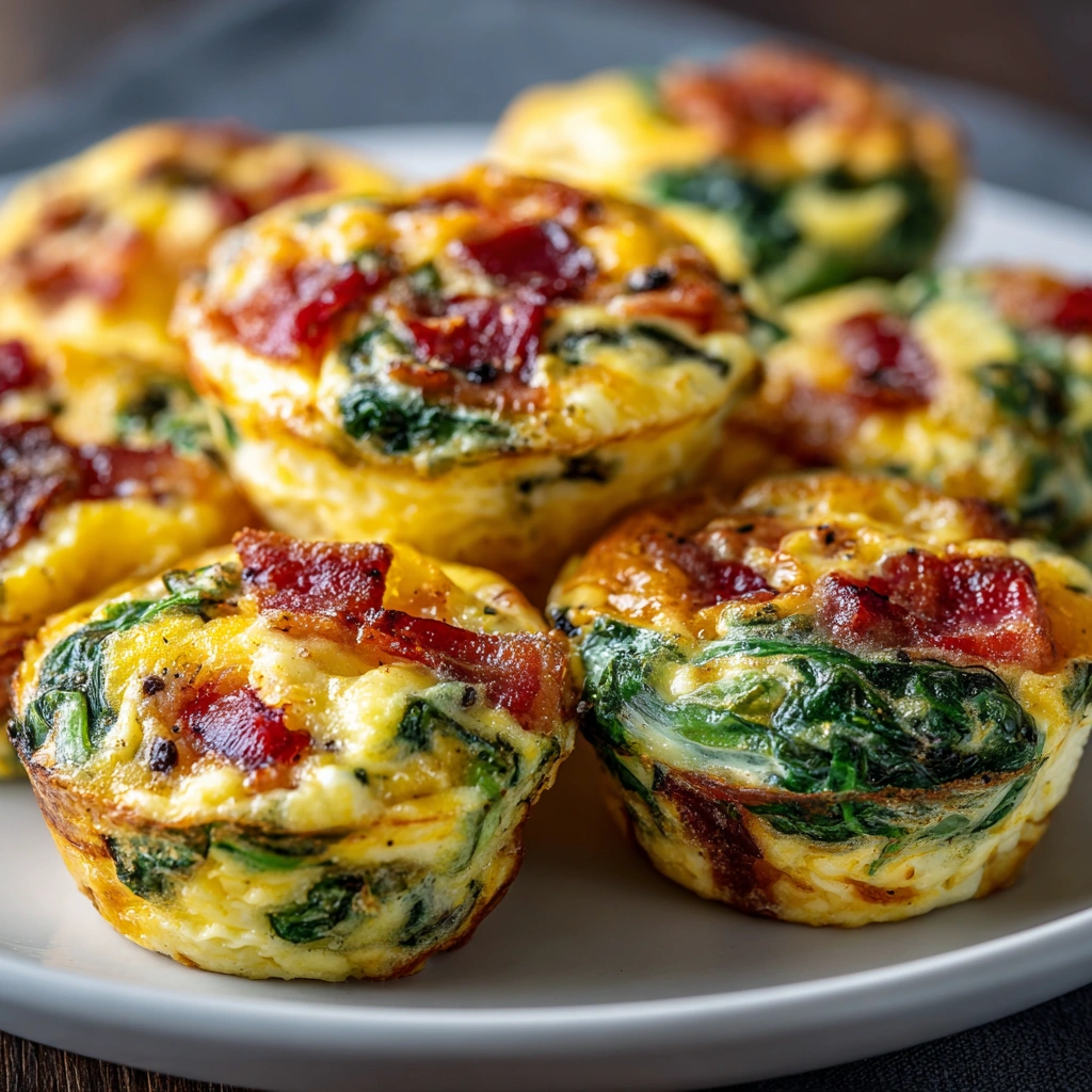 Egg bite cups with spinach bacon: A deliciously easy recipe!