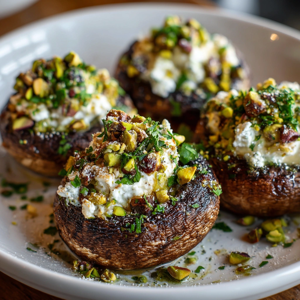 Pistachio Cream & Goat Cheese Mushrooms Delight Your Tastebuds!