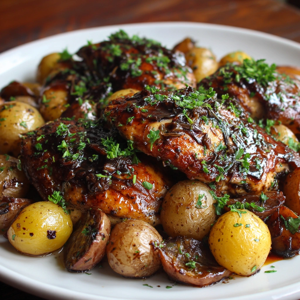 Sheet Pan Balsamic Chicken and Potatoes Made Easy!