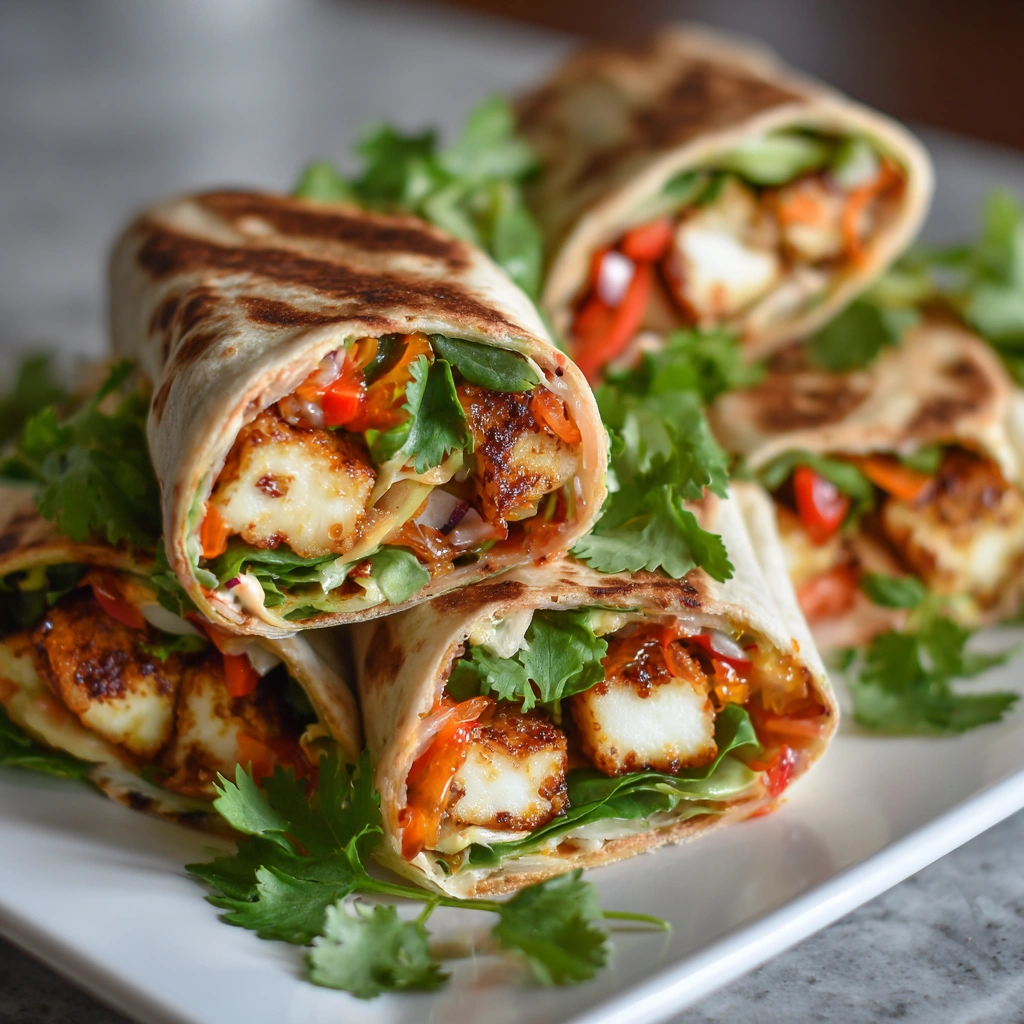 Sweet Chili Halloumi Wraps that Bursting with Flavor!