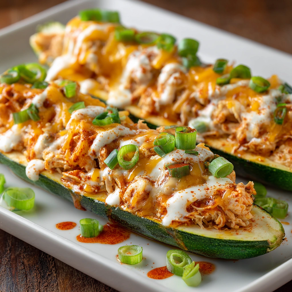 Buffalo Chicken Zucchini Boats: A Flavorful Delight!