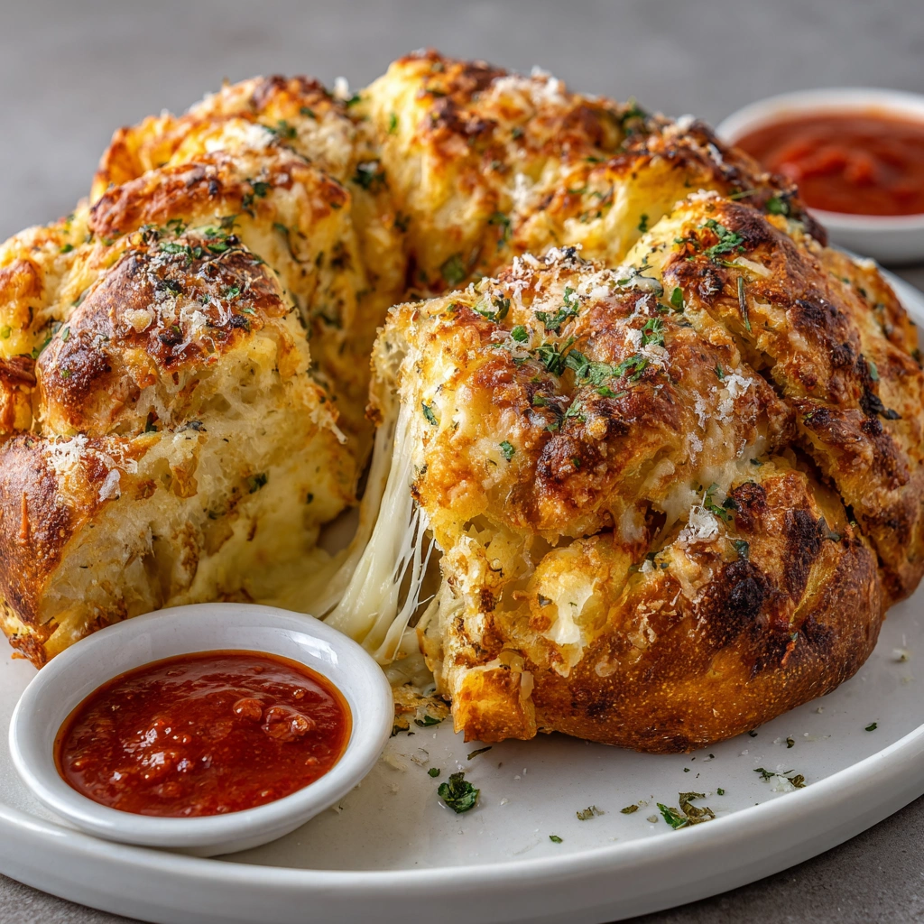 Giant Mozzarella-Stuffed Garlic Knot Pizza Bomb Delights!