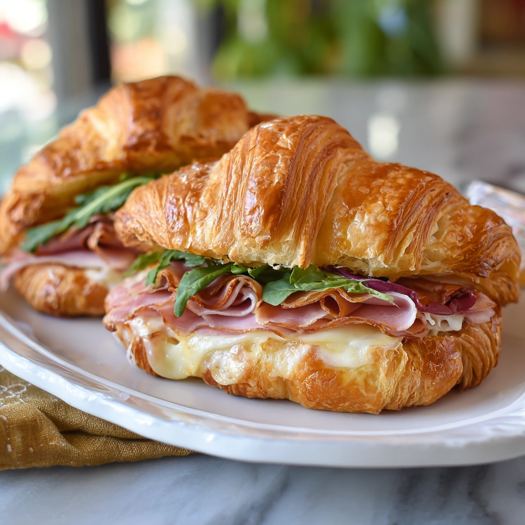 Baked Ham &amp; Provolone Croissant Sandwiches: Try This Delight!