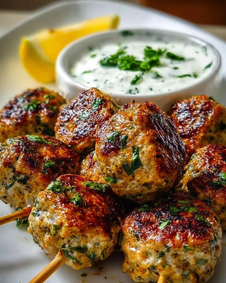 Chicken Kofta with Garlic Yogurt Sauce