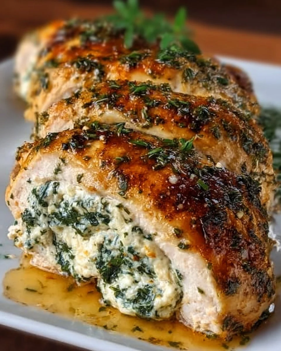 Herbed Ricotta Stuffed Chicken Rolls