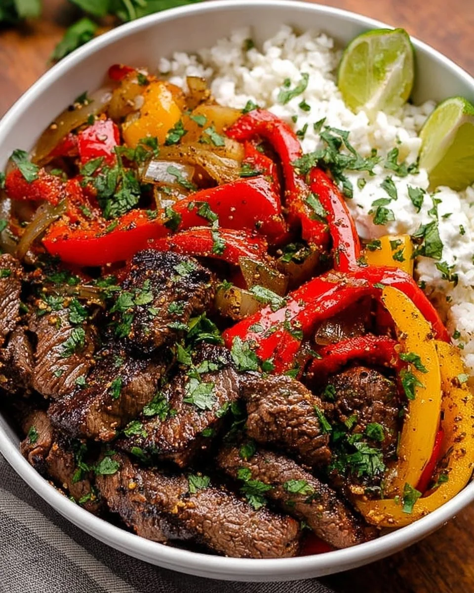 High Protein Steak Fajita Bowl