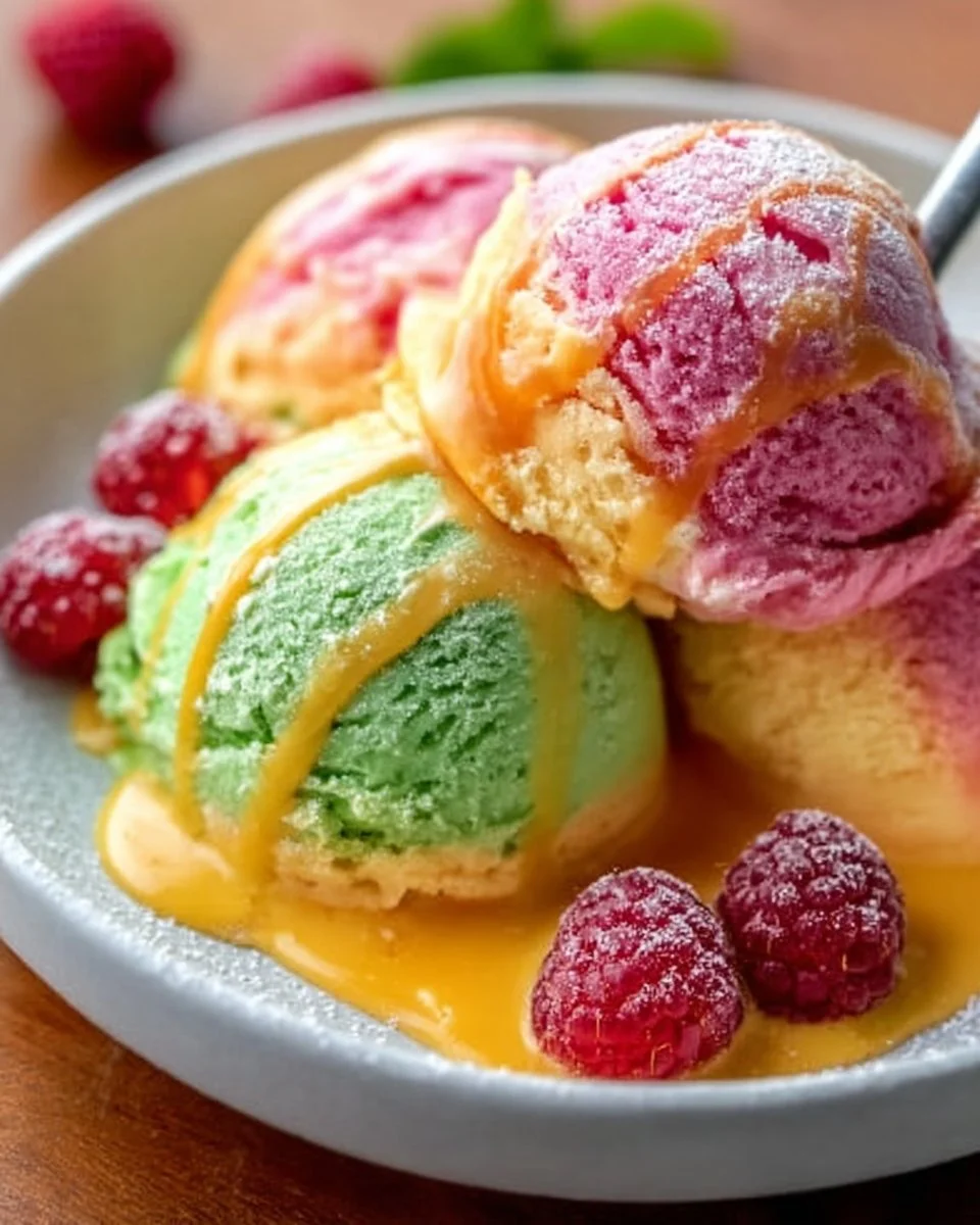 Homemade Rainbow Sherbet