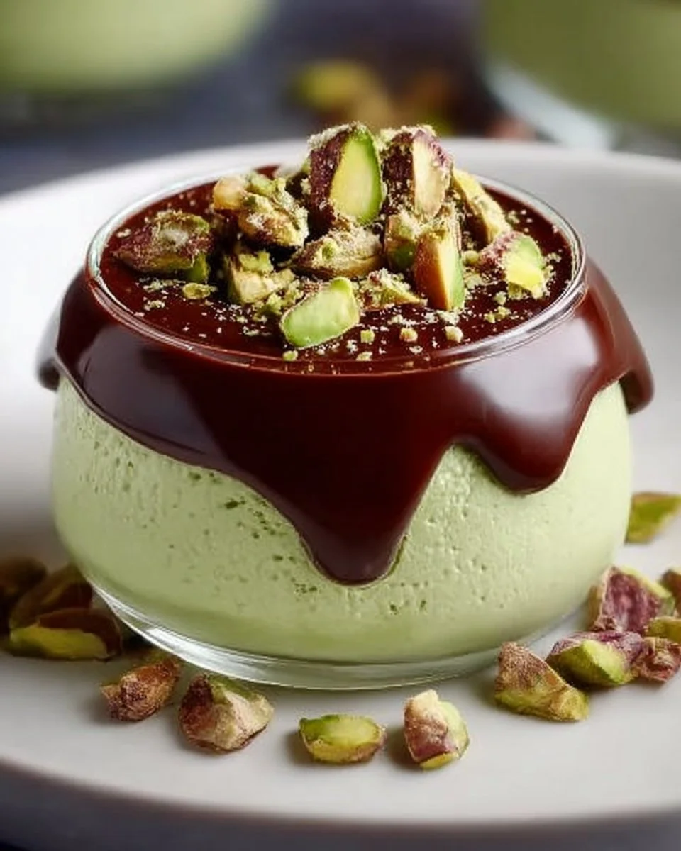 Pistachio Mousse with Chocolate Ganache