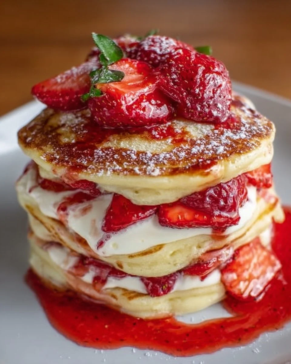 Strawberry Cheesecake Pancakes Recipe