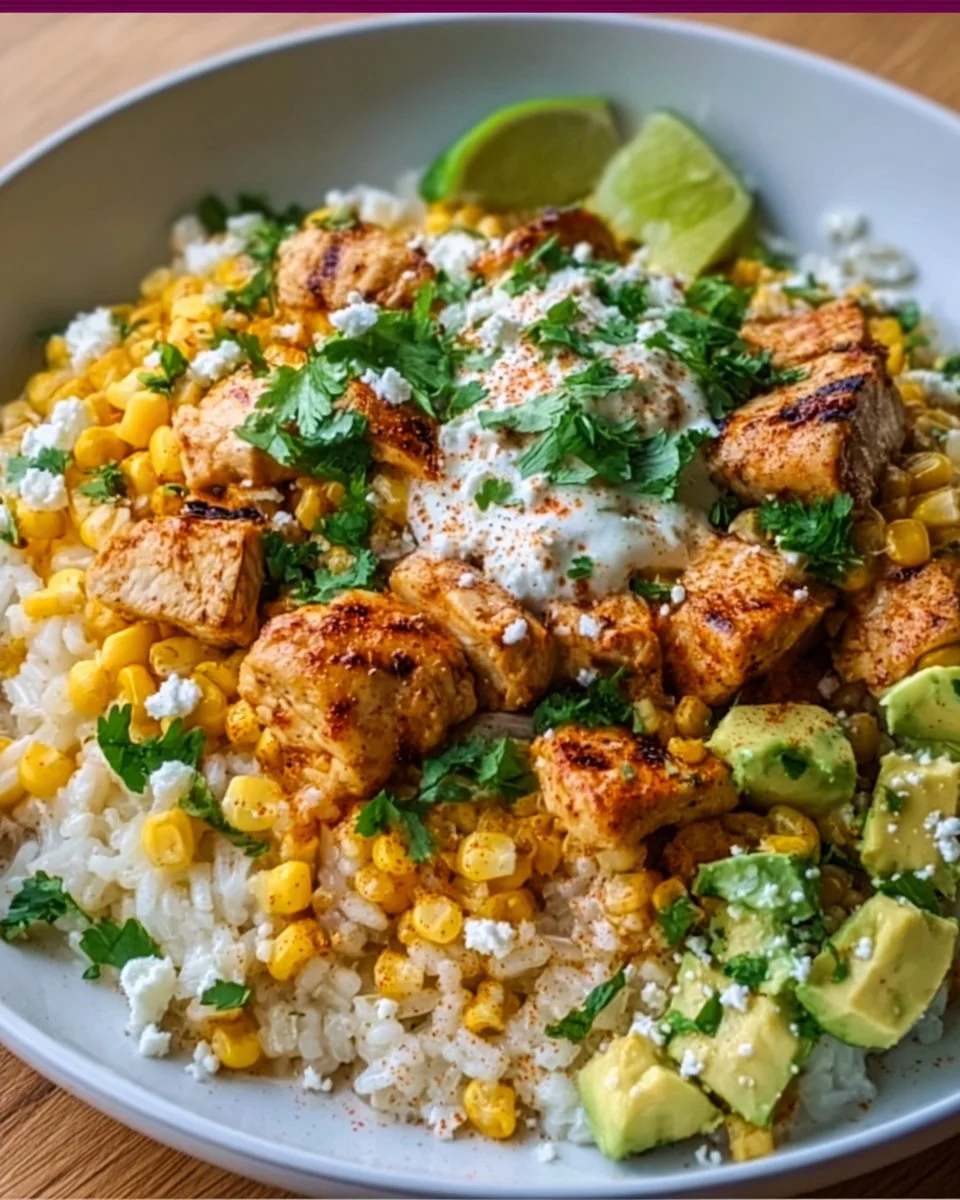Street Corn Chicken Rice Bowl