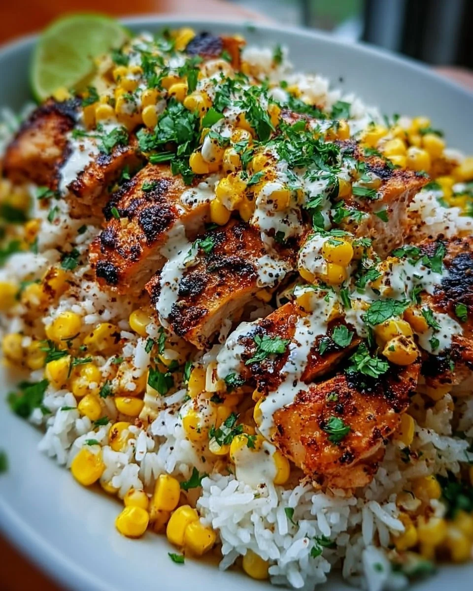 Street Corn Chicken Rice Bowl