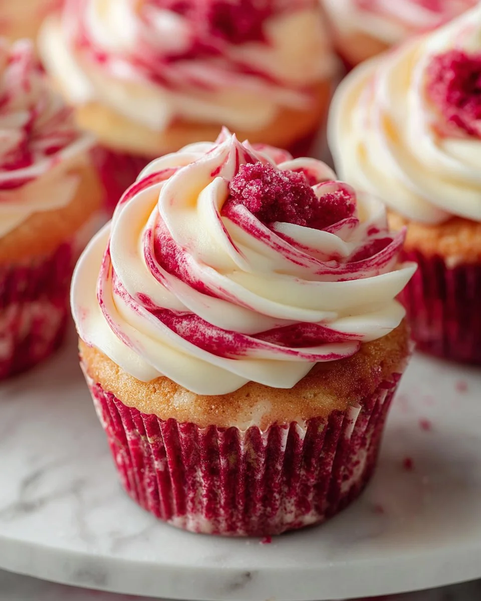 Swirled Red and White Cupcakes