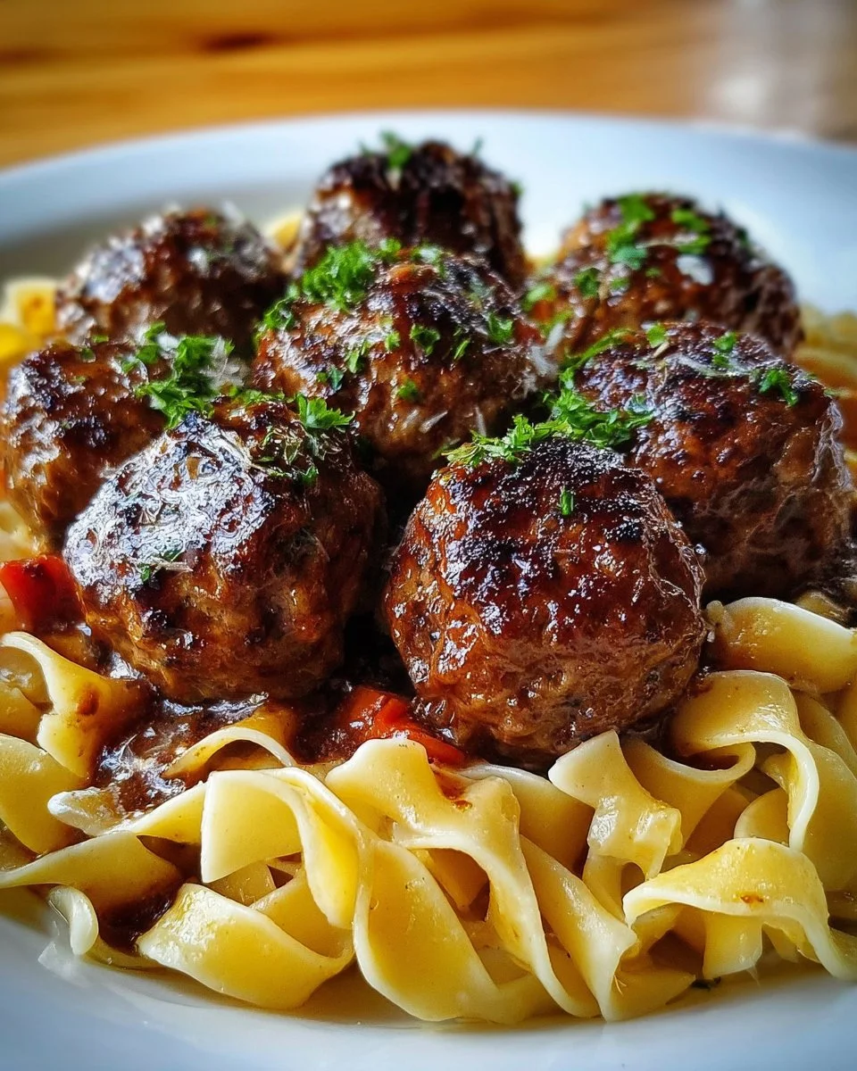 Amish Meatball Noodles