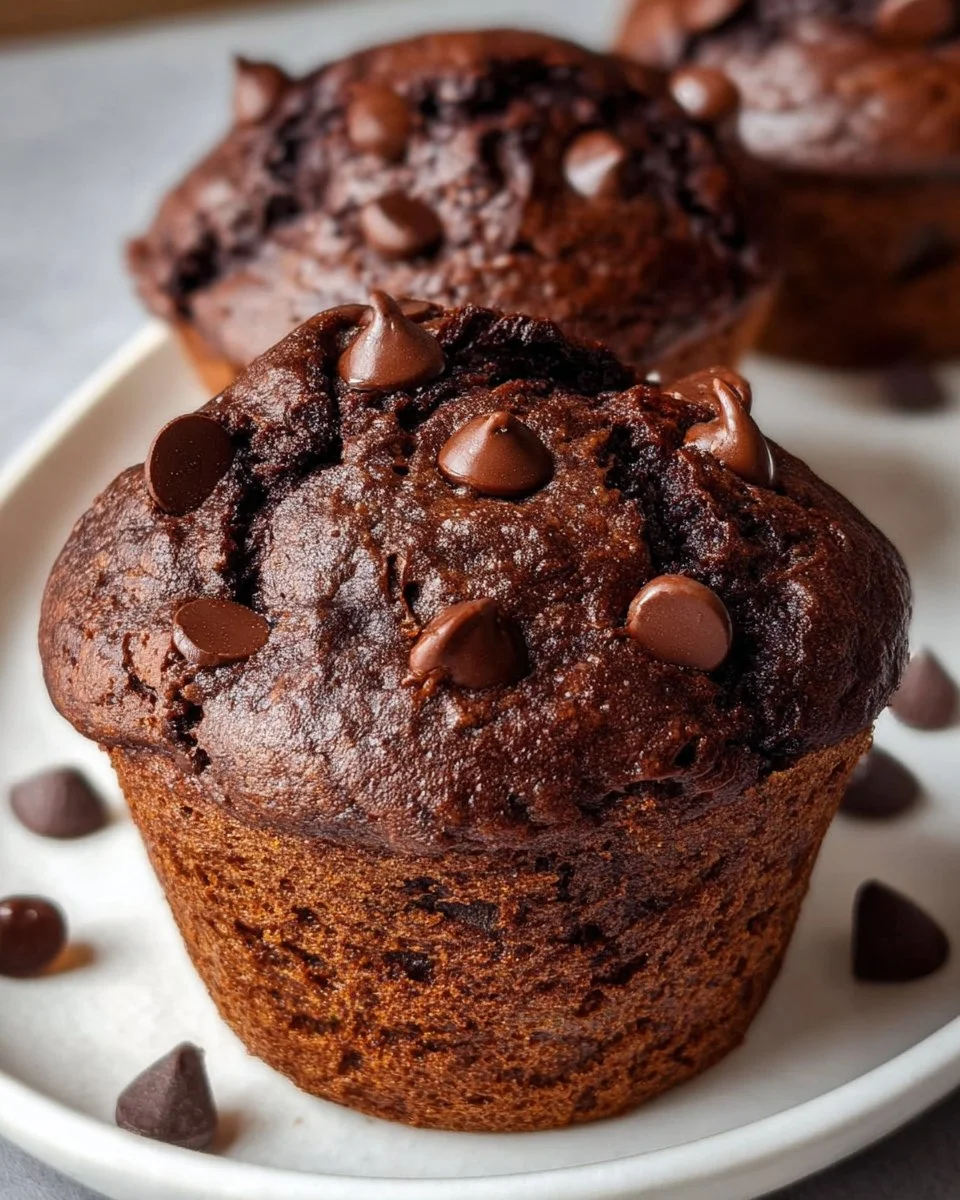 Chocolate Sourdough Muffins