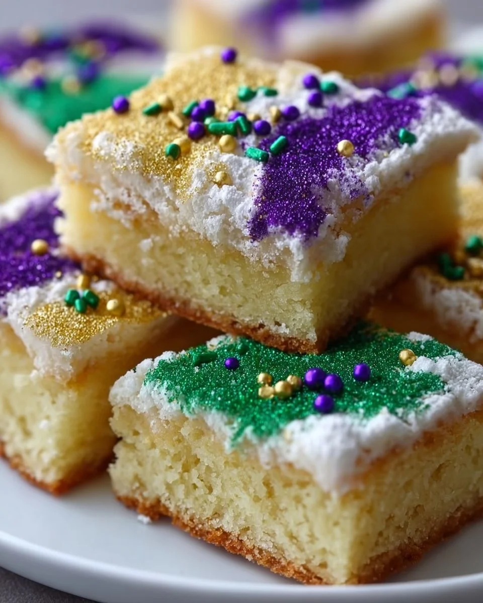 King Cake Sugar Cookie Bars