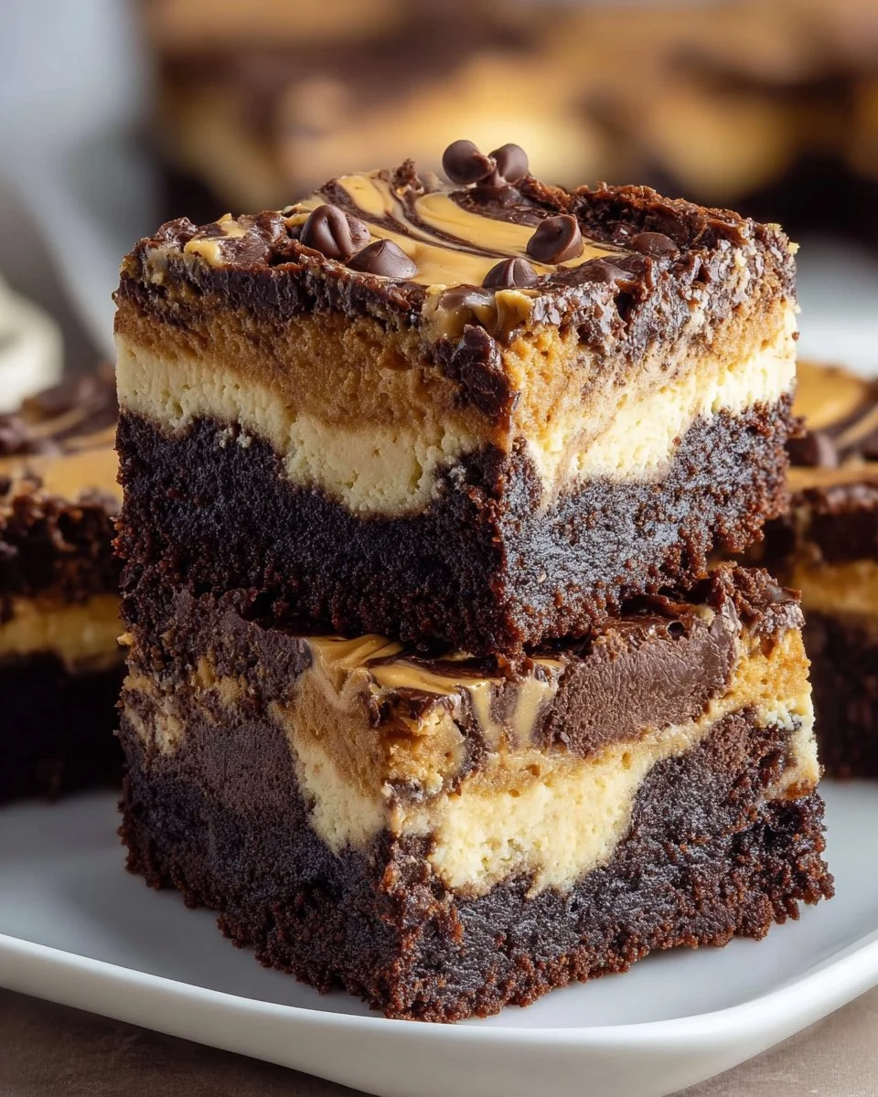 Peanut Butter Cheesecake Brownie Bars