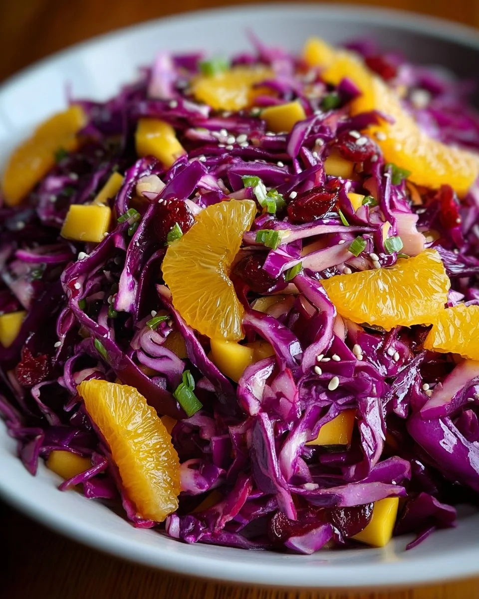 Purple Cabbage, Mango & Cranberry Slaw