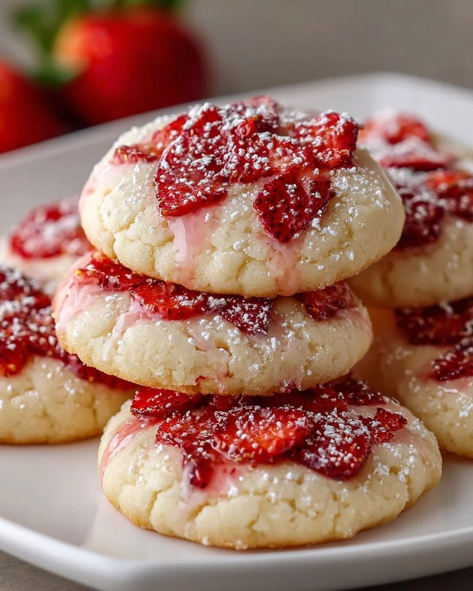 Strawberry Shortbread Cookies
