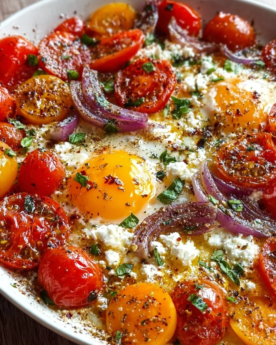 Tomato Feta Baked Eggs