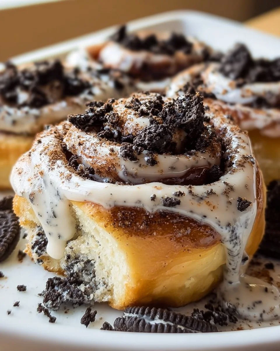 Cookies and Cream Cinnamon Rolls