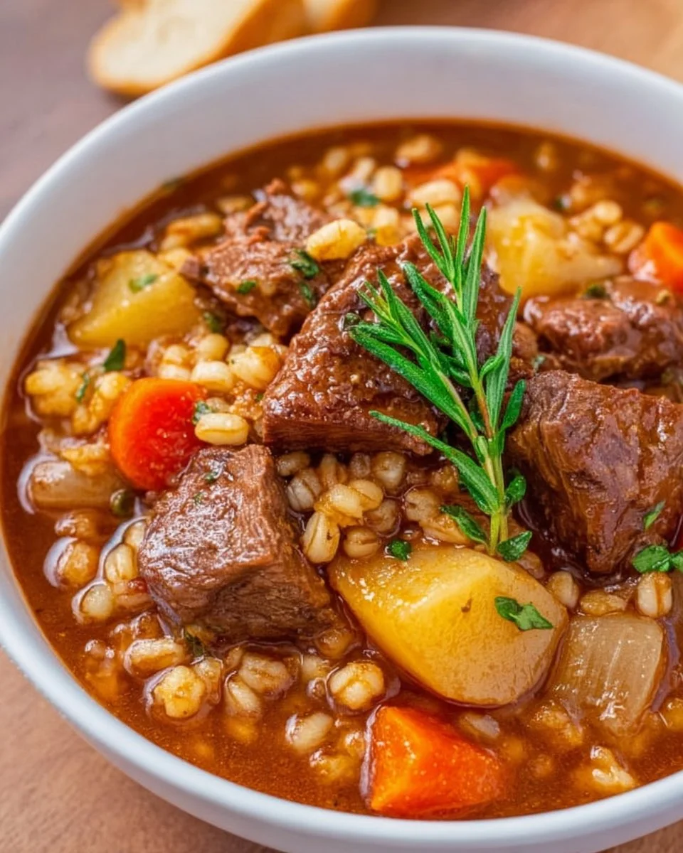 Crockpot Beef Barley Soup