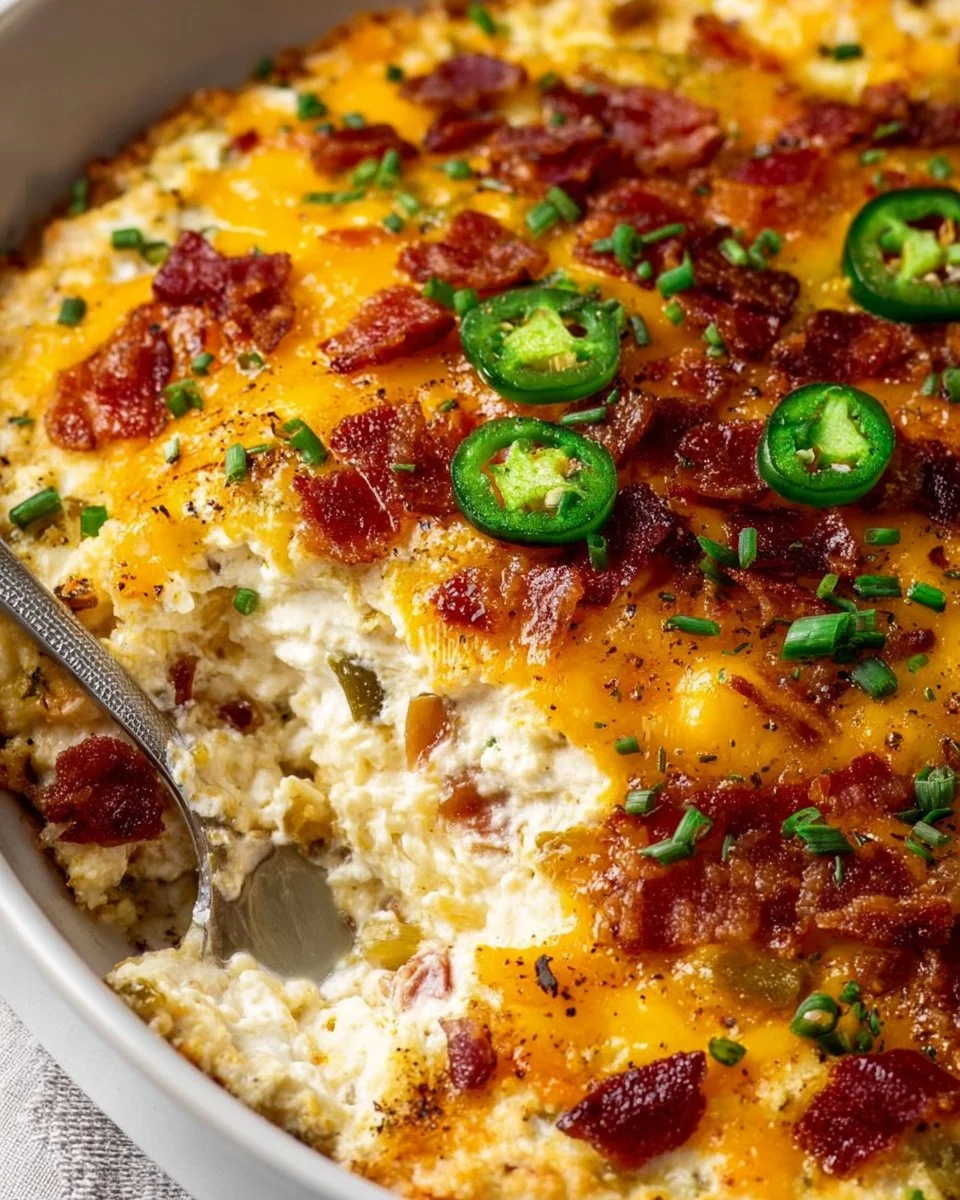 Creamy jalapeno popper dip served with crunchy tortilla chips