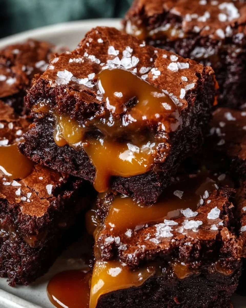 Gooey Condensed Milk Caramel Brownies