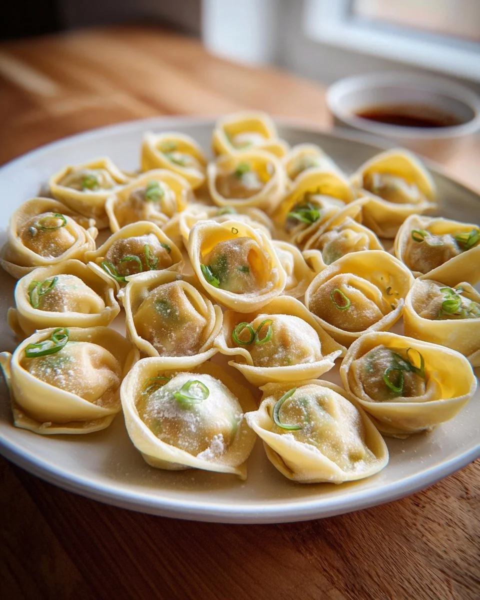 Homemade wonton wraps prepared for dumplings and appetizers.