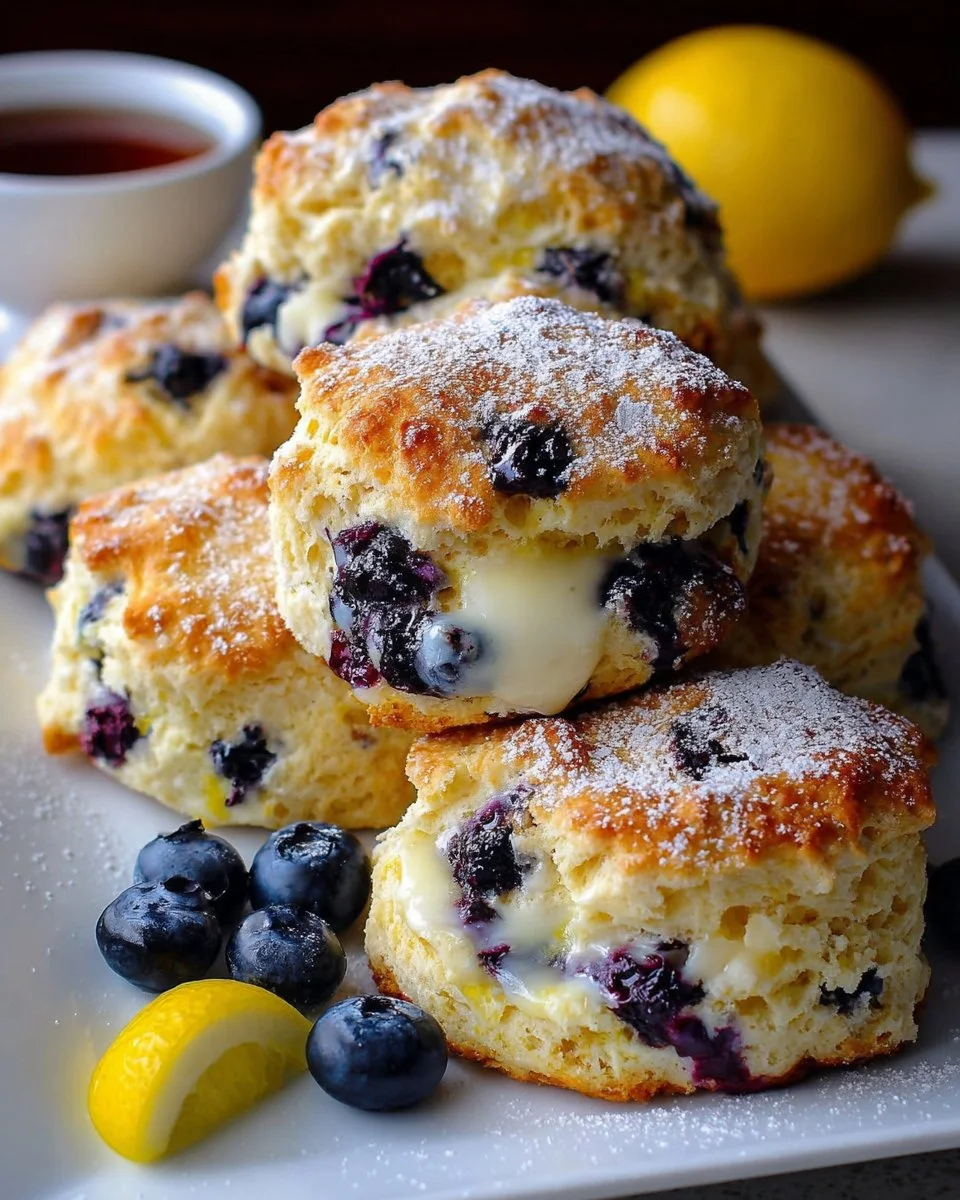 Lemon Blueberry Butter Swim Biscuits