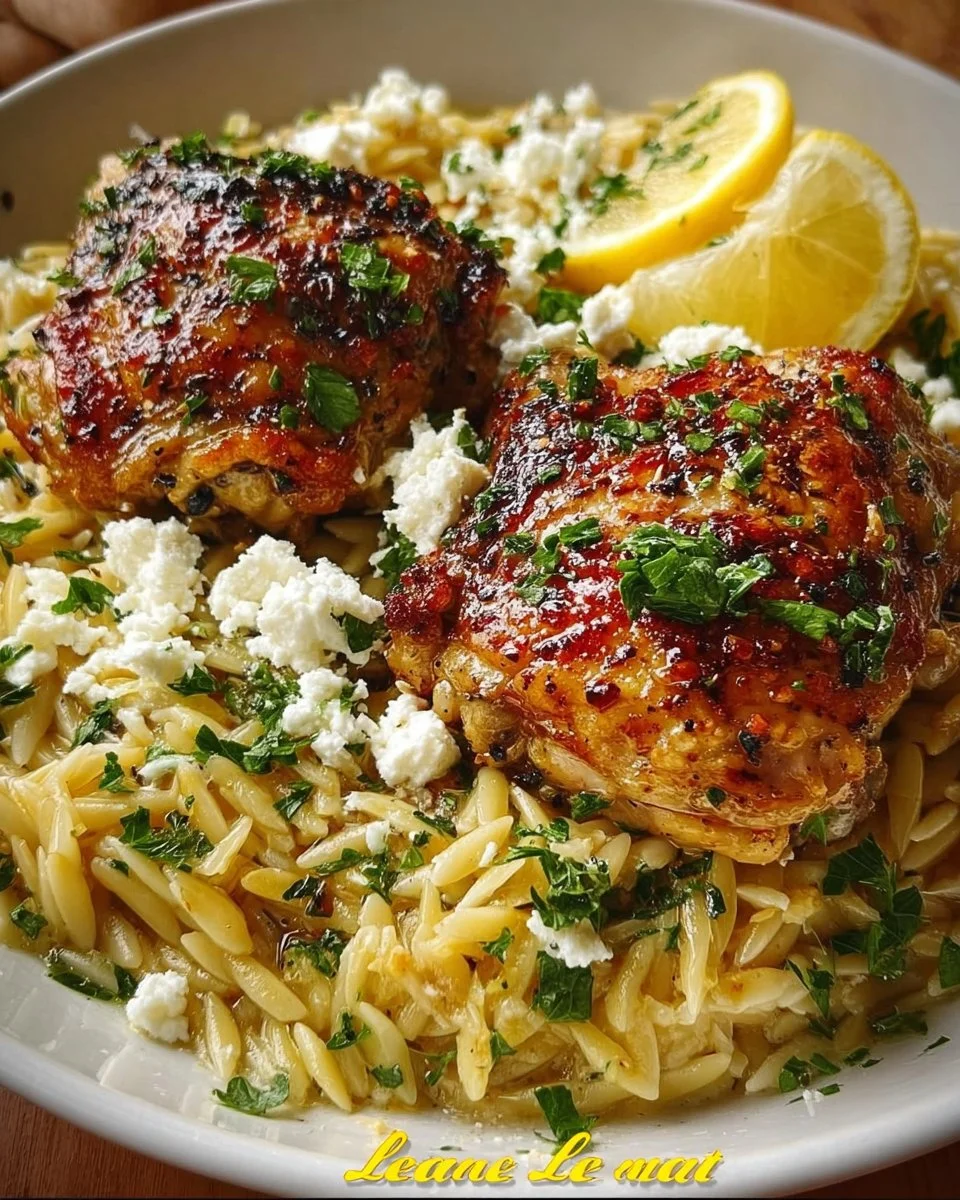 Lemon-Kissed Chicken Thighs with Orzo