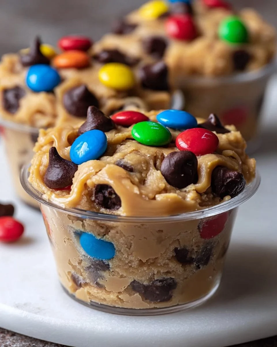 No-Bake Chocolate Chip Cookie Dough M&M Cups