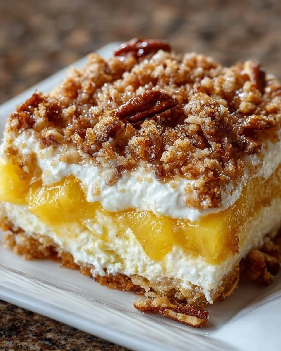 Pineapple Pecan Cream Cheese Crunch Bake