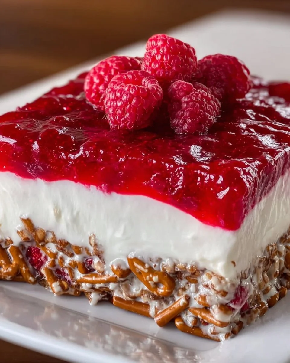 Raspberry Pretzel Jello Salad