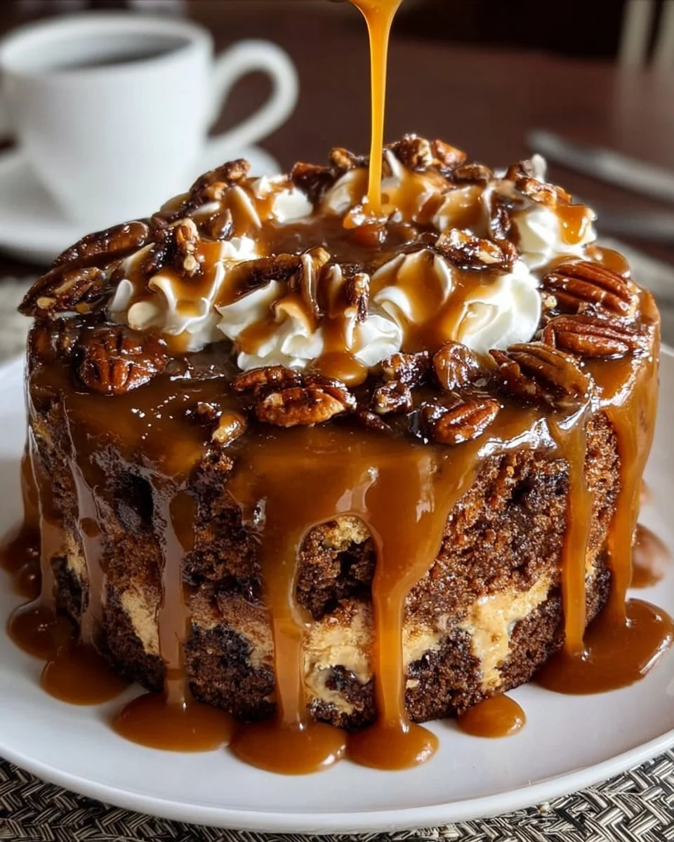 Turtle Caramel Cake