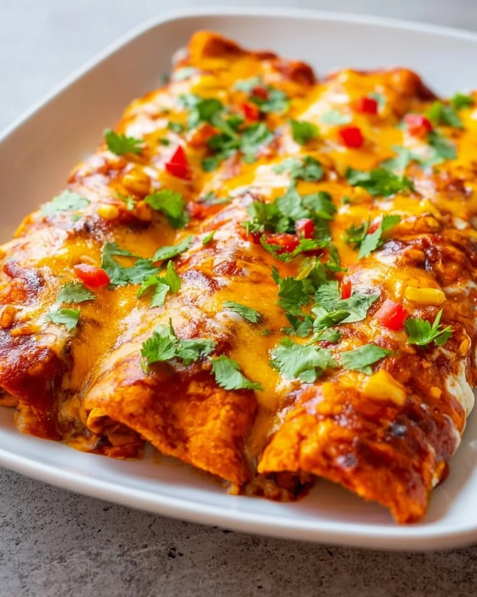 Vegetarian Sweet Potato and Black Bean Enchiladas