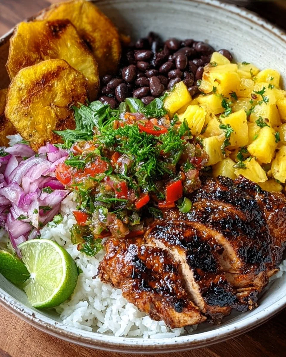 Caribbean Jerk Chicken Bowl with Pineapple Salsa