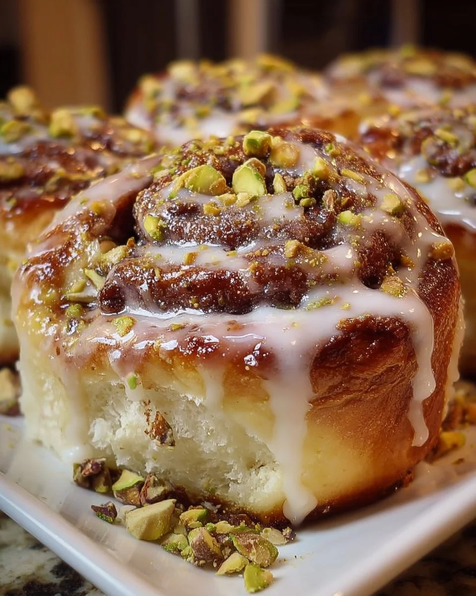 Chocolate Pistachio Cinnamon Rolls