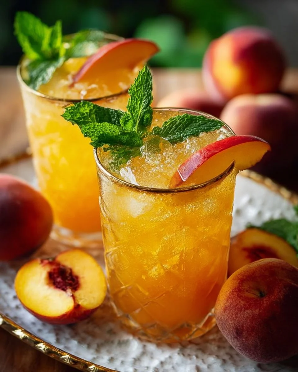Ginger Peach Sparkler Mocktail